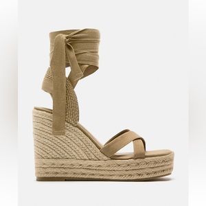 Zara Lace Up Wedge Sandal - Size 38